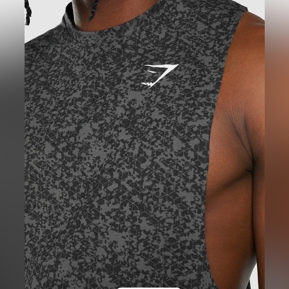 Gymshark Critical 2.0 Drop Arm in Charcoal Print Patterned Muscle Tank Size M - Picture 6 of 14